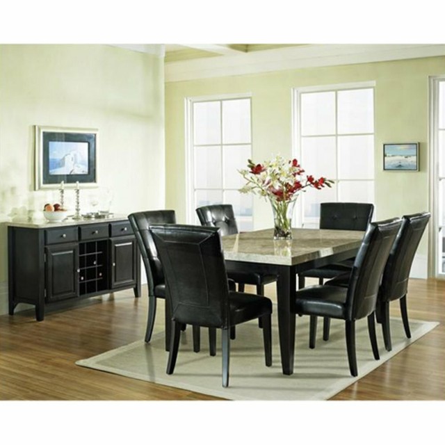 Steve Silver Monarch 7 Piece Marble Top Dining Set 1