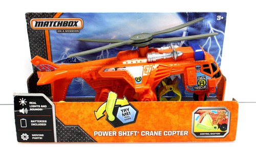 Matchbox Power Shift CRANE Copter - Helicopter Lights Sounds work Claw ๐VHTF๐ - Picture 4 of 7