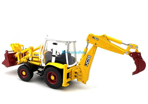 CR 1:76 Yellow JCB 3CX Backhoe Loader Model Diecast Metal Car - Picture 4 of 8