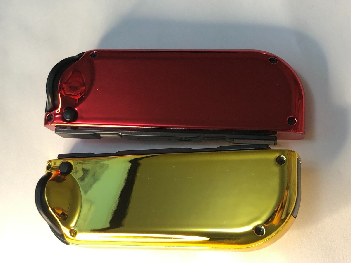 Custom Chrome Gold & Red Nintendo Switch Joy Con Joy-Con