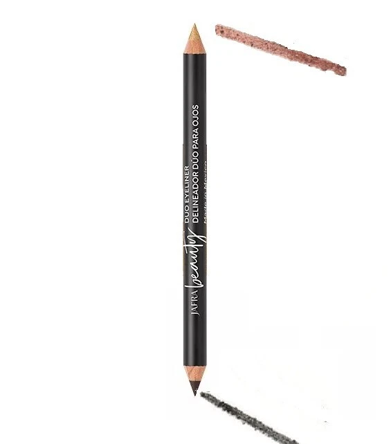 Jafra Duo 眼线笔玫瑰金金属灰色 Delineador Doble Para ojos。 — 第 3/4 张图片