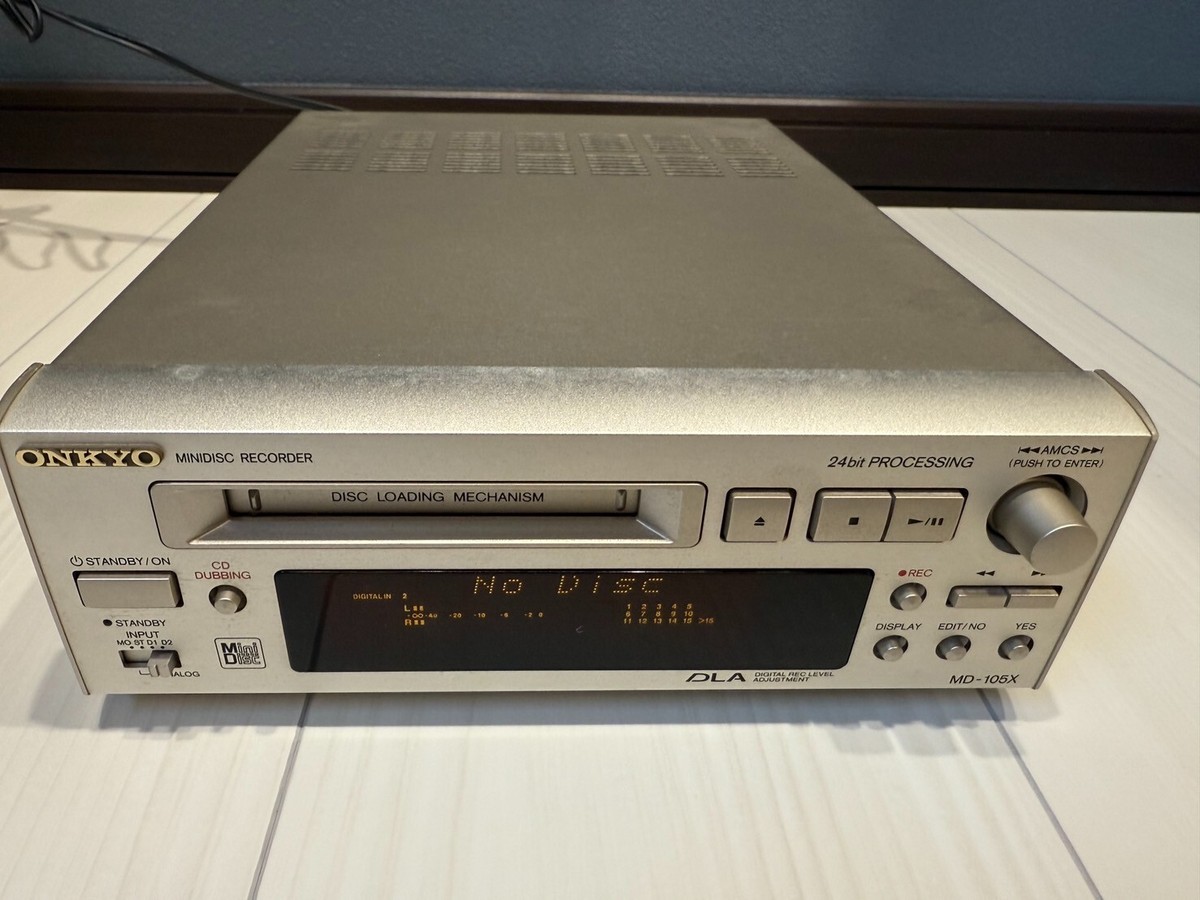 ONKYO MDデッキ MD-105AX Onkyo MD-105AX MiniDisc Recorder Player MD Deck Silver Good