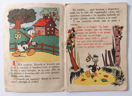 1950s Lot 2 Donald Duck Mini Children's Books Rare Disney Argentina In Spanish - Picture 3 of 19