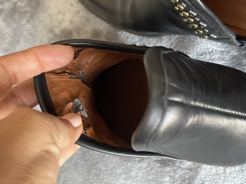 Botas de tacón grueso al tobillo Lucky Brand de cuero negro con tachuelas sin cordones para mujer 6,5 M - Imagen 11 de 12