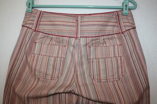 Nine & Co Sz 10 (32x24) Multicolor Stripe Capri Crop Wide Leg Pant Jeans Stretch - Picture 3 of 6