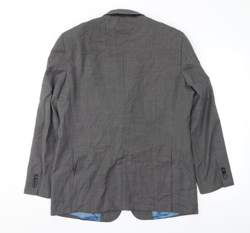 Fellini Mens Grey Wool Blend Suit Jacket Size 42 - Picture 2 of 12