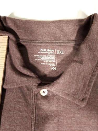 Old Navy Polo Shirt Adult 2XL XXL Brown Short Sleeve Mens - Picture 11 of 11