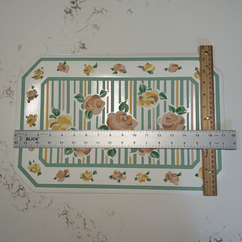 Vintage Town & Country Linen Pink Teal Floral Vinyl Placemats Set Of 4 Country - Picture 4 of 11