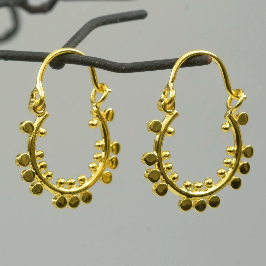 Pair 18K Gold Vermeil over Sterling Silver Creole Earring 1.65g