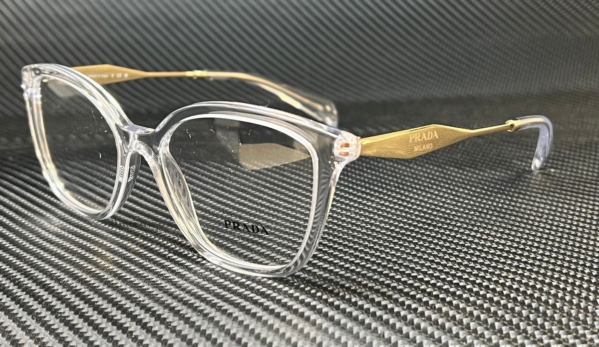 PRADA PR 02ZV 2AZ1O1 Crystal Gold Women's 52 mm Eyeglasses