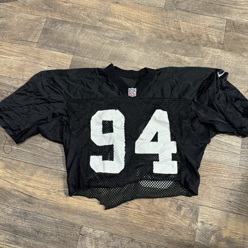2000's Oakland Raiders Practice Worn Used Jersey #94 Mesh Cut