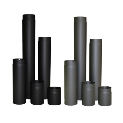 KaminoFlam Ofenrohr Verlängerung Gasabzug Verbinder alle Größen Schwarz/ Grau - Bild 1 von 7