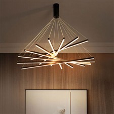 Modern Chandelier Linear Hanging Light LED Pendant Lamp Dimm Fixture 5/7/9 Light