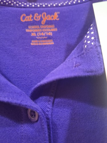 Cat & Jack Purple School Uniform Polo Shirt Girls Size XL 14/16 NEW - Bild 3 von 4