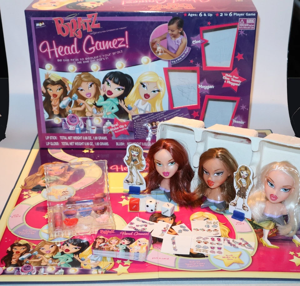 Juego de mesa Bratz Head Gamez 2005 vintage Meygan Cloe Yasmin (3) cabezas de moda Foto 2 de 4