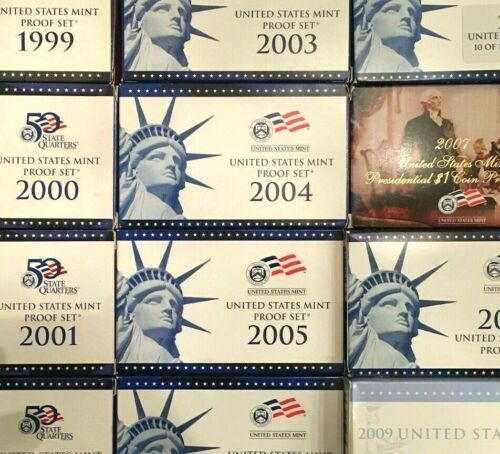 1999-2009 2010 S US MINT STATI UNITI PROVA COMPLETA 12 SET 139 monete quarti - Foto 4 di 7