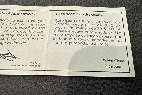 2018 Canada $20 TREE OF LIFE 1OZ Pure Silver - mint condition - Bild 4 von 5