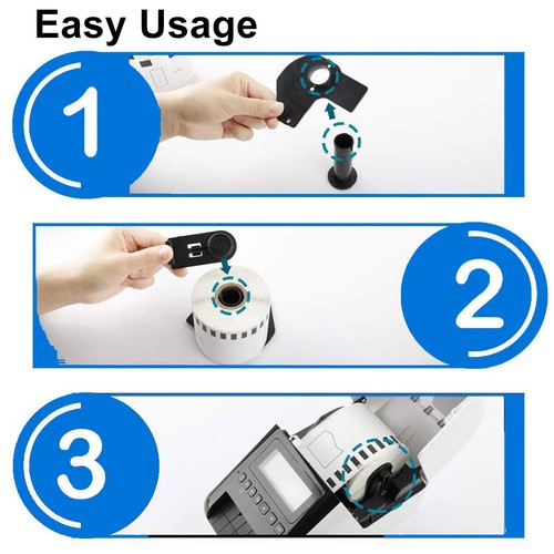 5X 62MM LABEL ROLLS FITS BROTHER QL-560 QL-570 PRINTER ROLL+SPOOL FOR DK22205 - Picture 4 of 6