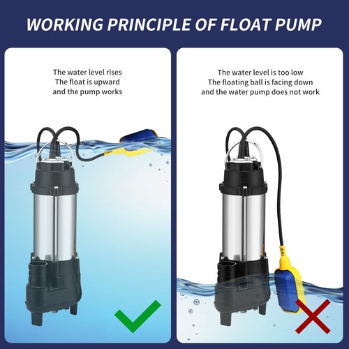 1.5HP Water Pump Submersible Flooding Swimming Pool 2645GPH Emergency Draining - Picture 4 of 22