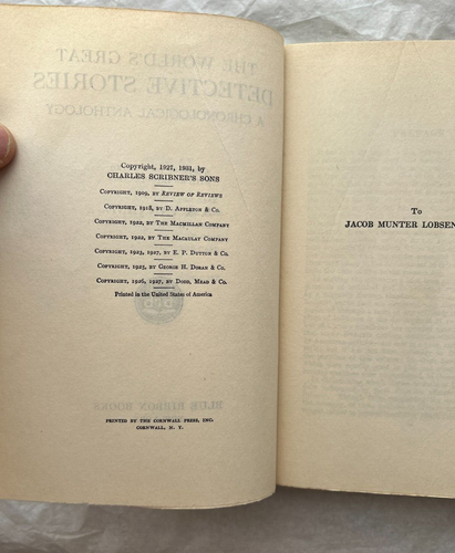 The World's Great Detective Stories -- S.S. Van Dine - 1931 - Picture 4 of 12
