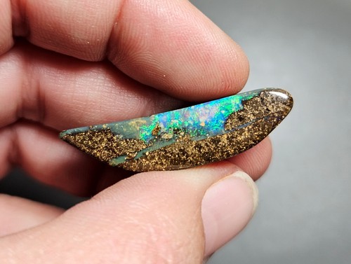 Polished Boulder Opal Quilpie Green Crystal 24.35 Ct Lapidary Australian Opal - Picture 5 of 20