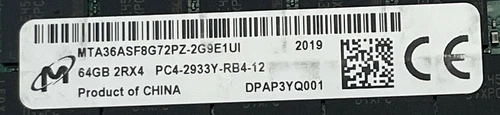 MICRON GENUINE MTA36ASF8G72PZ-2G9E1 64GB 2RX4 PC4-2933Y-RB4-12 SERVER RAM MODULE