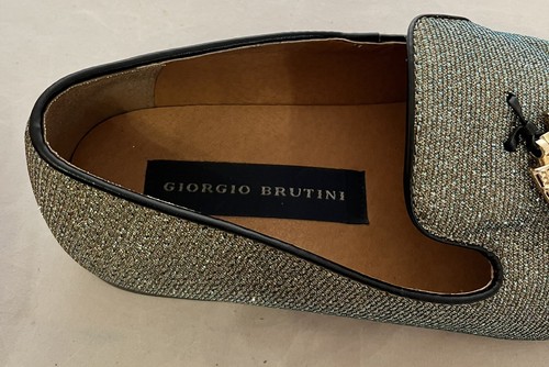 Giorgio Brutini Glitter Tassel Loafers 8.5D Red Sole Metallic Mesh Slip-On - Picture 12 of 22