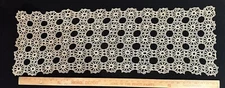 Very Vintage 15” X 36” Possibly First Machine Made Crocheted Runner for Table or