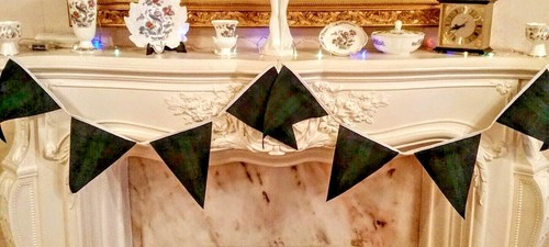 Christmas Fabric Bunting Mantel decor 100%Cotton Tartan From 60 inches Handmade - Picture 11 of 12