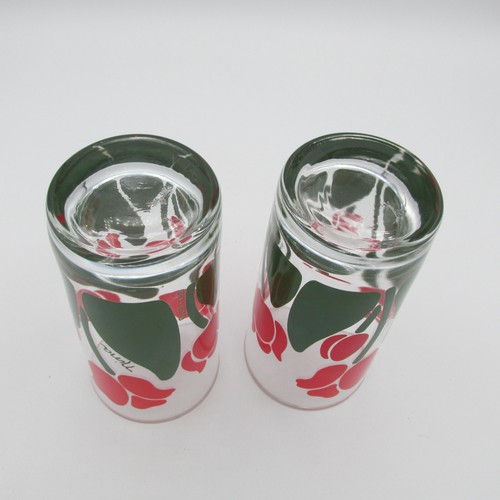Vintage Nina 1983 Red Tulip Flower Glasses 10 oz Set Of 2 Please Read - Picture 7 of 7