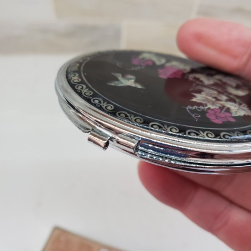 Mother of Pearl Double Mirror Compact + Pearlized Breast Ribbon Lipstick Case - Picture 6 of 24