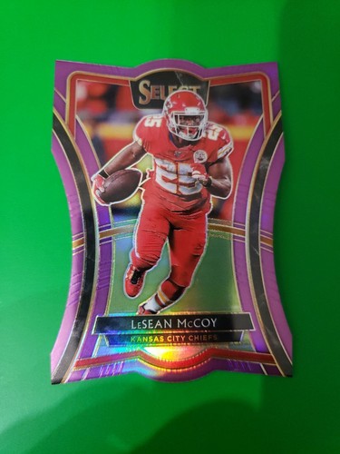 Lesean McCoy 2019 Select Premier Die Cut Purple Prizm 47/75 , #165 , Chiefs - Afbeelding 1 van 6