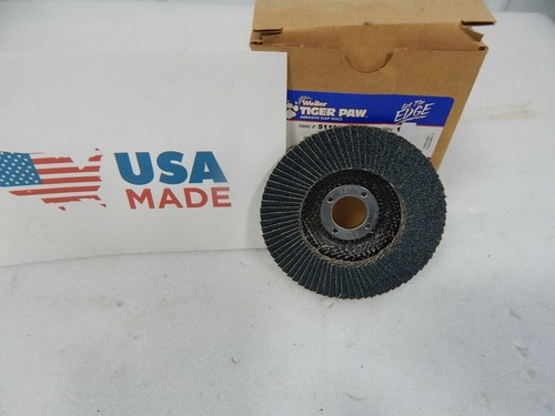 Tiger Paw 4-1/2" Coated Abrasive Flap Discs 60Z Grit 7/8 Arbor hole 13K RPM 1 pc - Picture 2 of 3