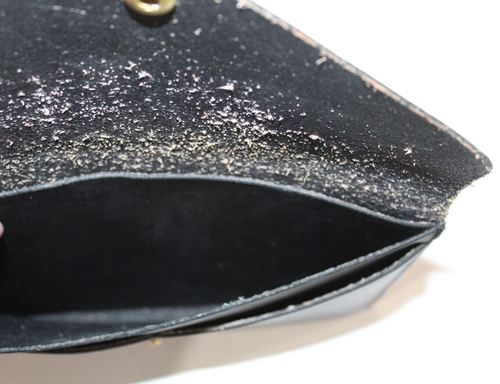 Woolly Made Clutch Wallet Black Leather Portland OR 7.5" x 4.5" Cards Phone - Picture 6 of 8