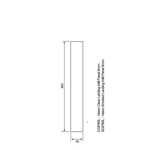Vision Glass Panel for Rake Stairs or Landing Staircase 8x300mm - Picture 12 of 19
