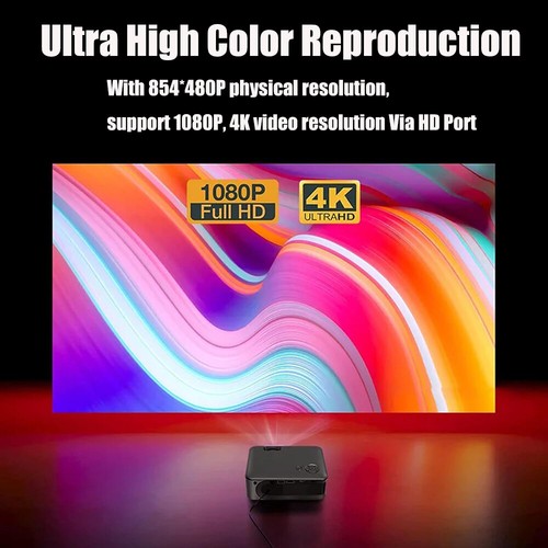 4K Projector 5G WiFi Cinema Smart HD LED Android Office Home Theater HDMI USB UK - Picture 9 of 11