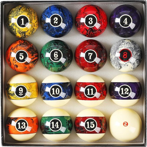 Juego de bolas de billar profesionales de 16 piezas, grado torneo con magnífico diseño de remolino - Imagen 3 de 8