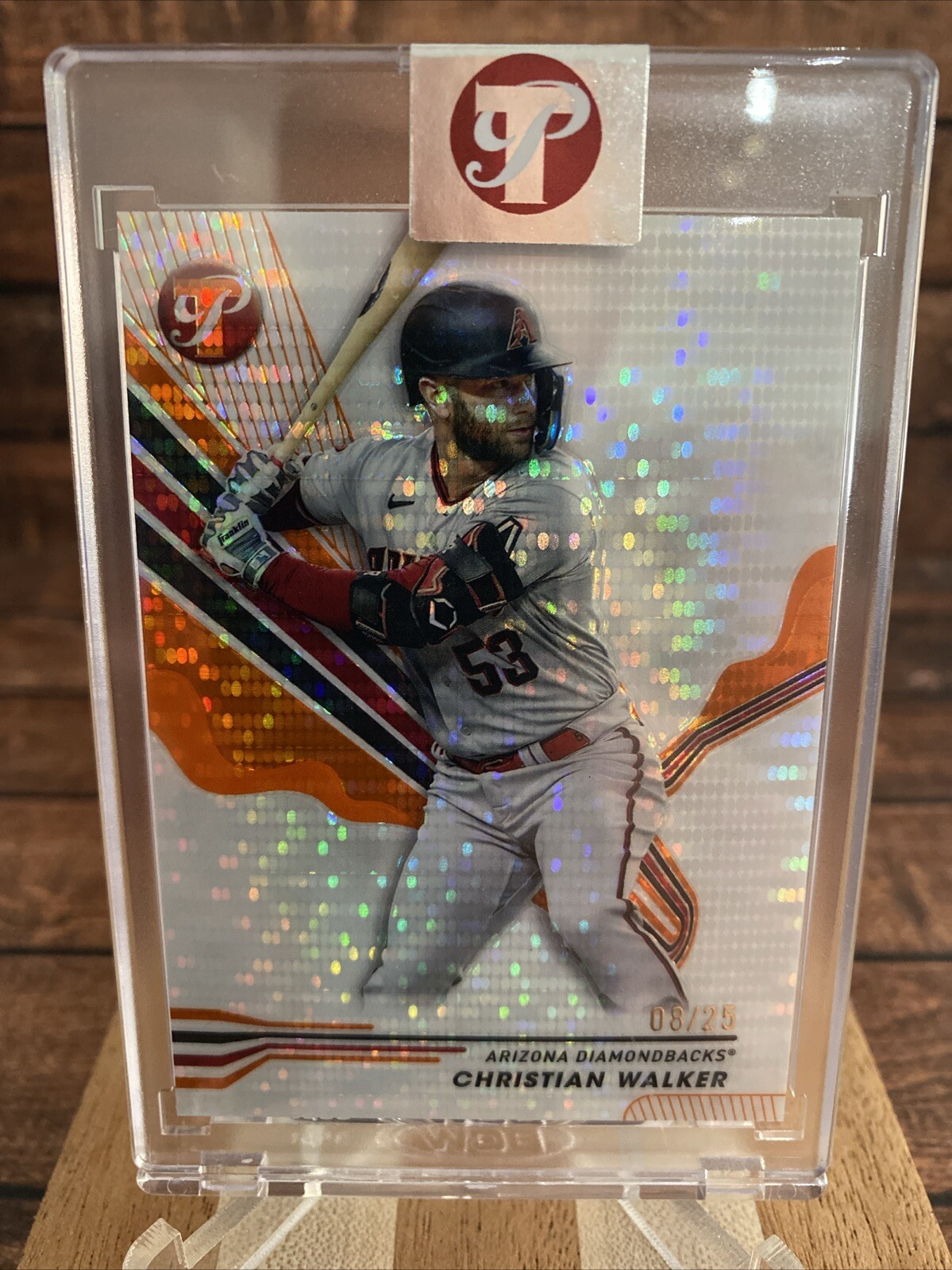 2024 Topps Pristine Encased Christian Walker Orange Refractor /25 Diamondbacks