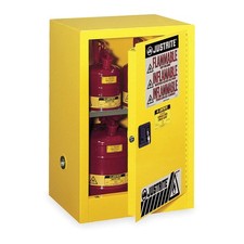 JUSTRITE 891200 Flammable Safety Cabinet,12 Gal.,Yellow 1YNF5