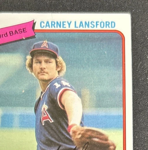 1980 Topps Carney Lansford Baseball Card #337 Angels 3B Poor Creased O/C - Image 3 of 4
