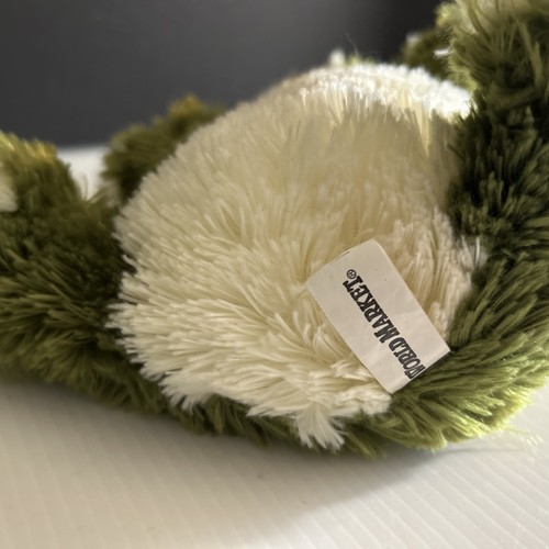 Peluche mercato mondiale peso rana verde oliva 7" animale fiocco verde a scacchi - Foto 5 di 5