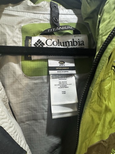 COLUMBIA TITANIUM Nylon REGENJACKE grün XXL Kapuze Achsel zu Achsel 29" - Bild 2 von 7