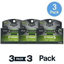 Schick Xtreme 5 Pivot Ball Razor Blade Refills 4ct 3 Pack New