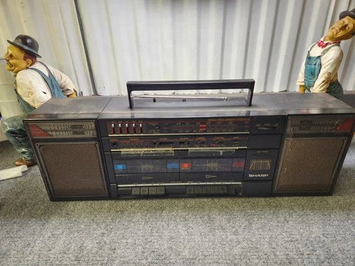 Sharp GF-570(BK) Vintage Boombox Dual Cassette AM/FM Parts/Repair Not Working