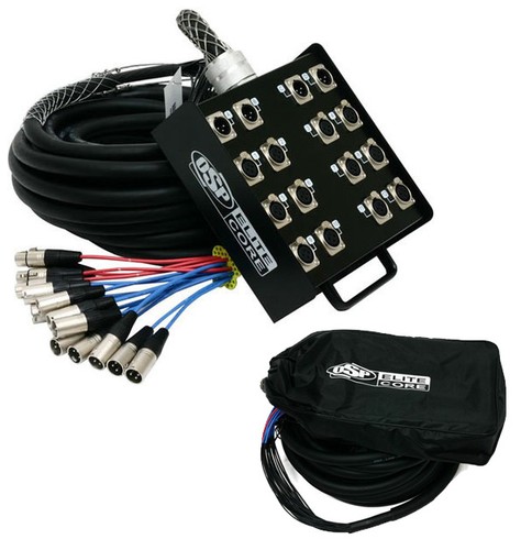 Elite Core PS12450 12 x 4 Channel 50' ft Pro Audio Cable XLR Mic Stage Snake - Picture 1 of 3