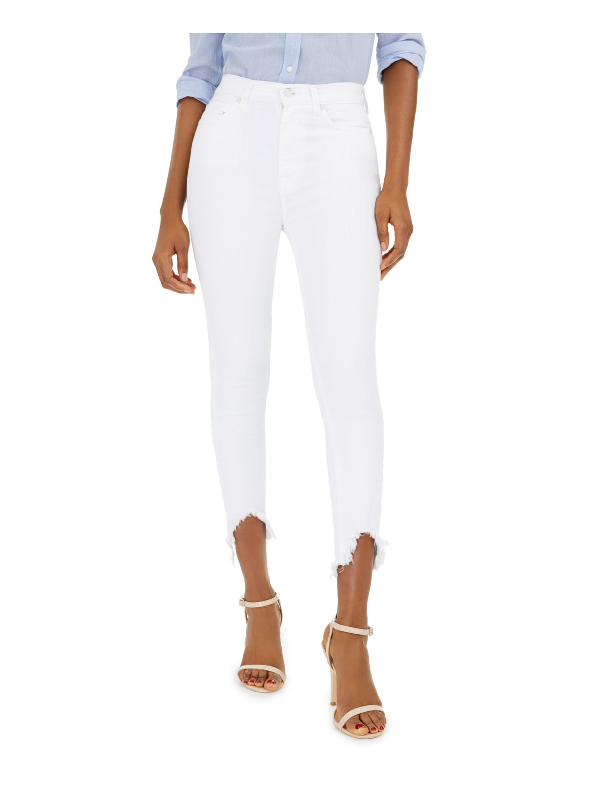 7 FOR ALL MANKIND Женские белые джинсы с карманами и высокой талией 27