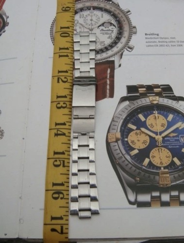 Vintage Breitling watch strap no lugs & diving extension clasp 316L Navitimer - Picture 3 of 14