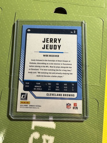 2024 Panini Donruss - Jerry Jeudy #3 Blue Press Proof-Browns-Broncos- Rare - Picture 2 of 2