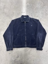 Rare Vintage Polo Ralph Lauren Corduroy Harrington Jacket Dark Blue