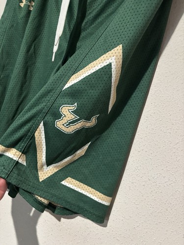 Under Armour USF S Florida Bulls Green Gold Authentic Basketball Shorts Sz L H4 - Picture 4 of 9